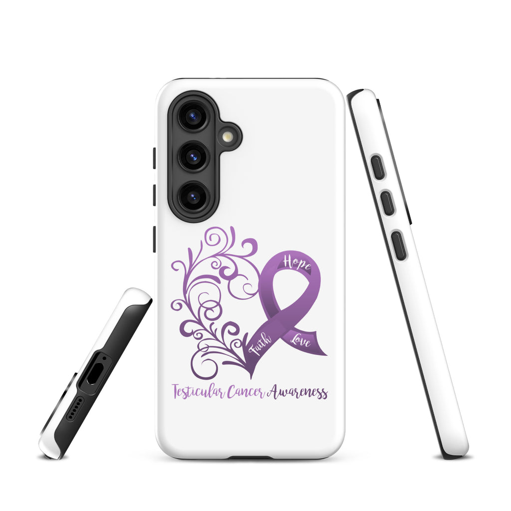 Testicular Cancer Awareness Heart Tough case for Samsung® (Several Models Available)(NON-RETURNABLE)