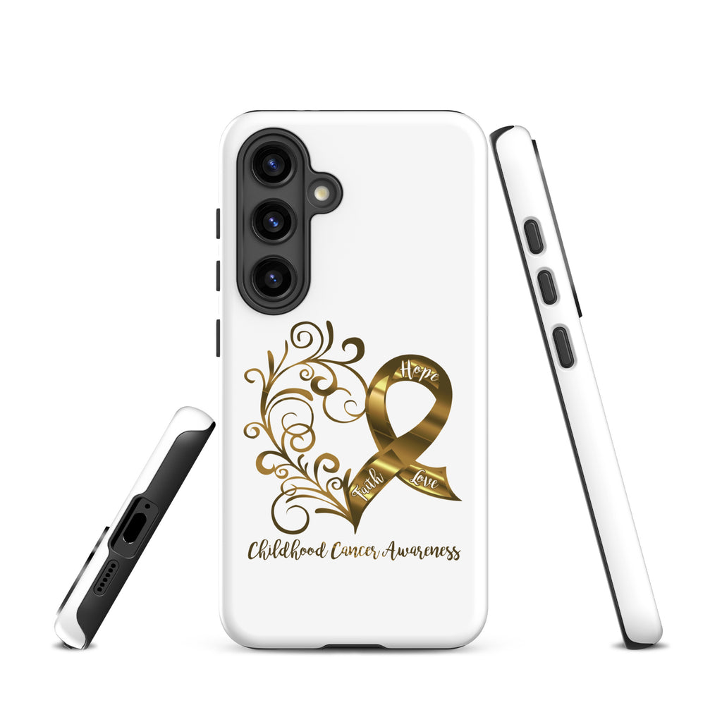 Childhood Cancer Awareness Heart Tough case for Samsung® (Several Models Available)(NON-RETURNABLE)