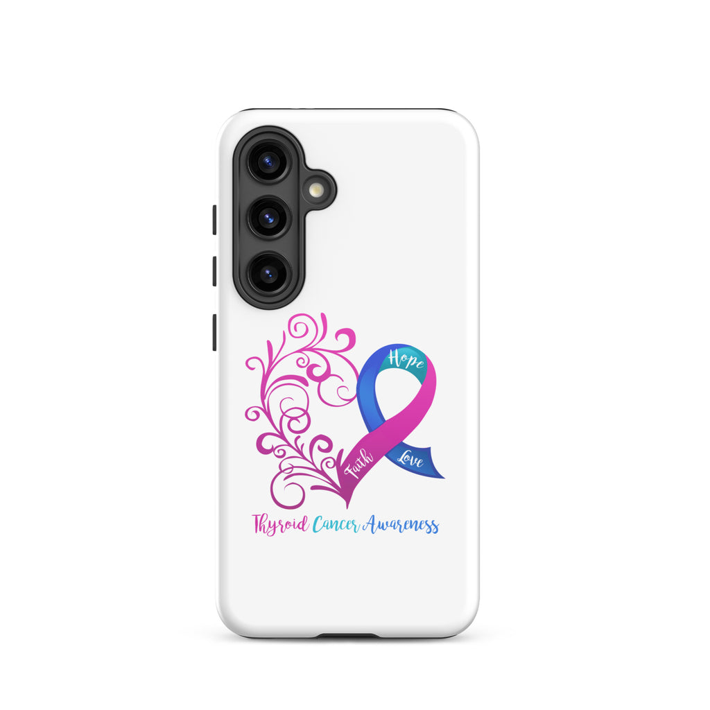 Thyroid Cancer Awareness Heart Tough case for Samsung® (Several Models Available)(NON-RETURNABLE)