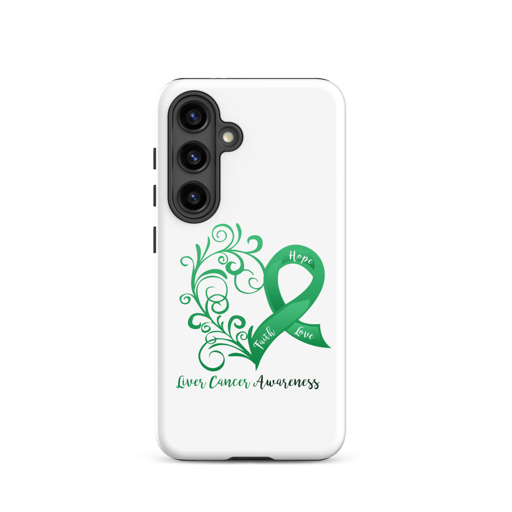 Liver Cancer Awareness Heart Tough case for Samsung® (Several Models Available)(NON-RETURNABLE)