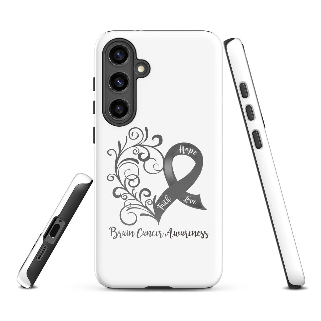 Brain Cancer Awareness Heart Tough case for Samsung® (Several Models Available)(NON-RETURNABLE)