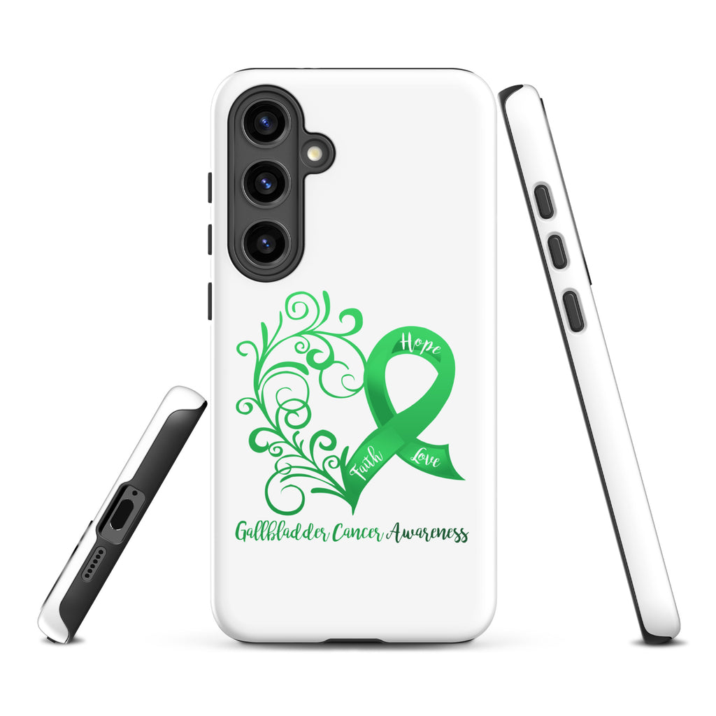 Gallbladder Cancer Awareness Heart Tough case for Samsung® (Several Models Available)(NON-RETURNABLE)