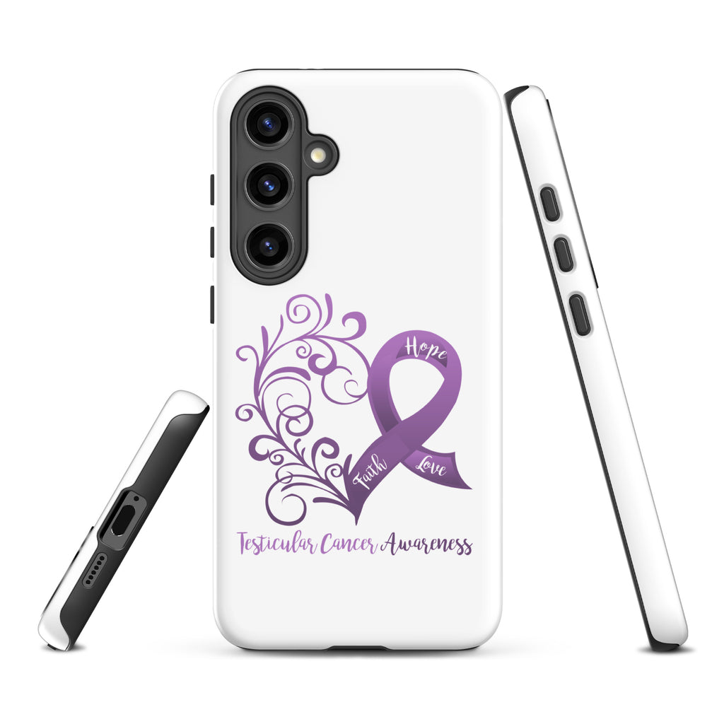 Testicular Cancer Awareness Heart Tough case for Samsung® (Several Models Available)(NON-RETURNABLE)