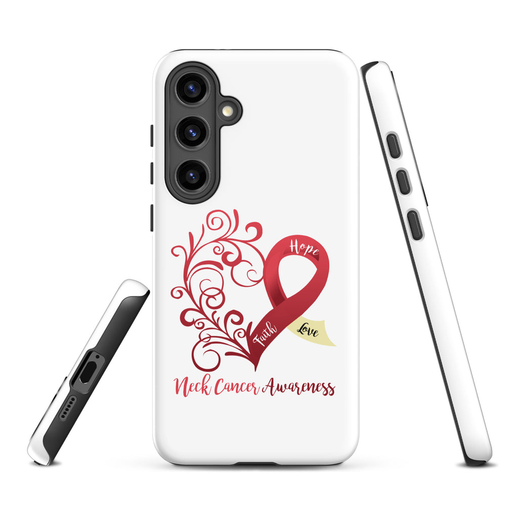 Neck Cancer Awareness Heart Tough case for Samsung® (Several Models Available)(NON-RETURNABLE)