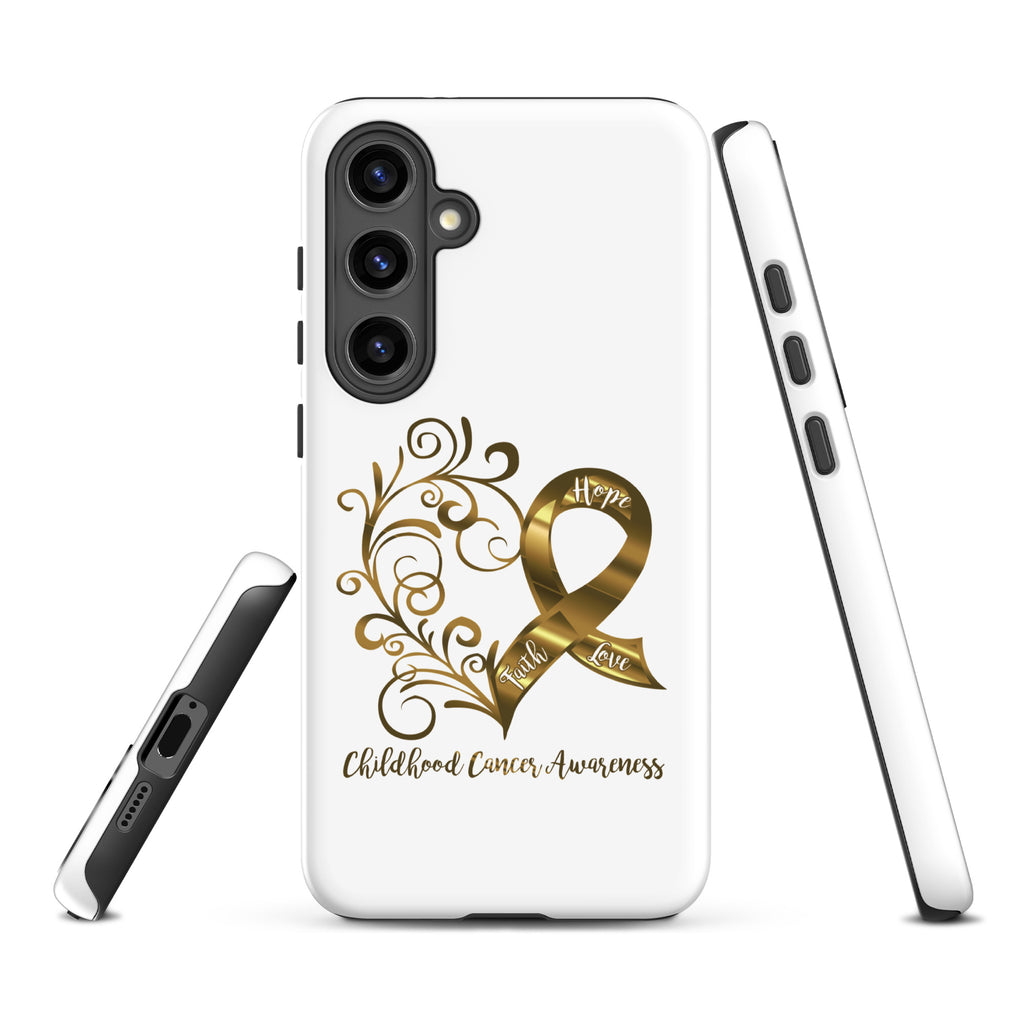 Childhood Cancer Awareness Heart Tough case for Samsung® (Several Models Available)(NON-RETURNABLE)