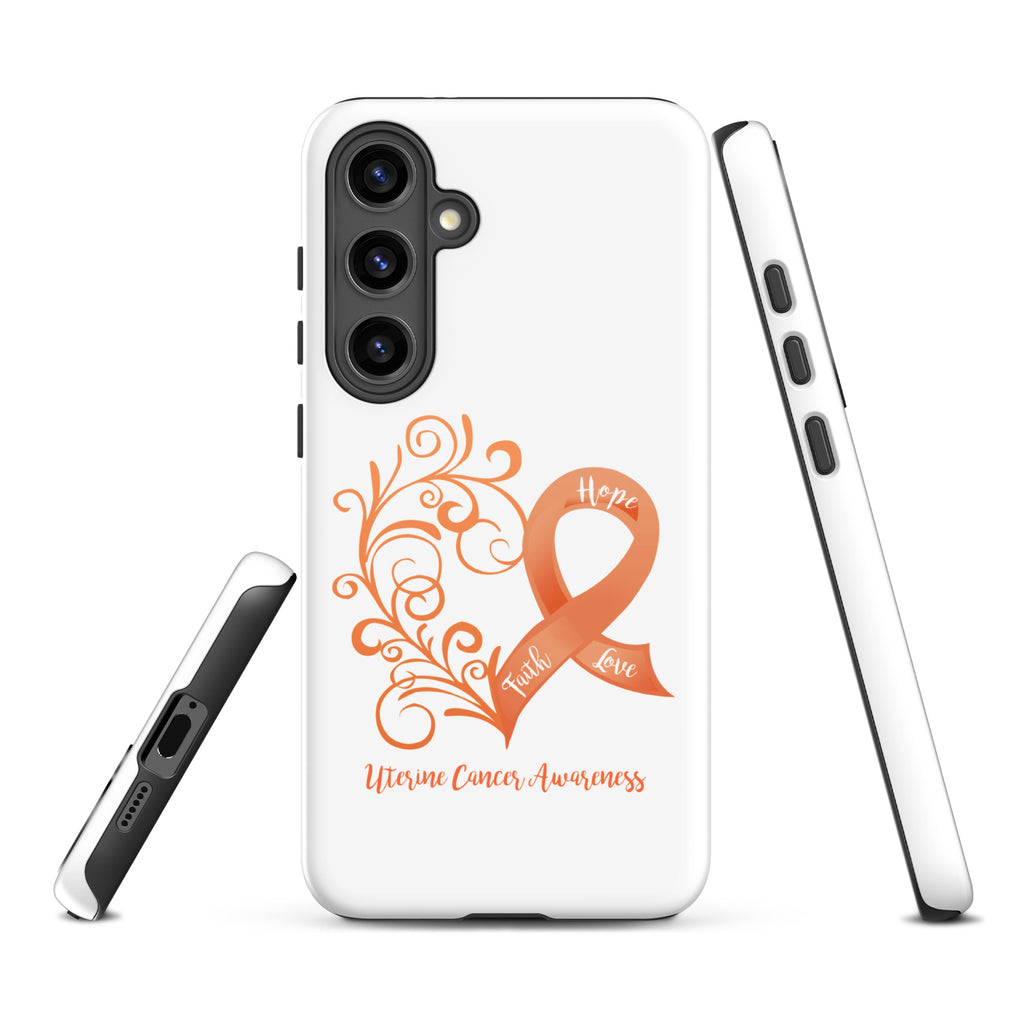 Uterine Cancer Awareness Heart Tough case for Samsung® (Several Models Available)(NON-RETURNABLE)