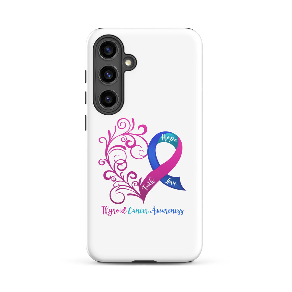 Thyroid Cancer Awareness Heart Tough case for Samsung® (Several Models Available)(NON-RETURNABLE)