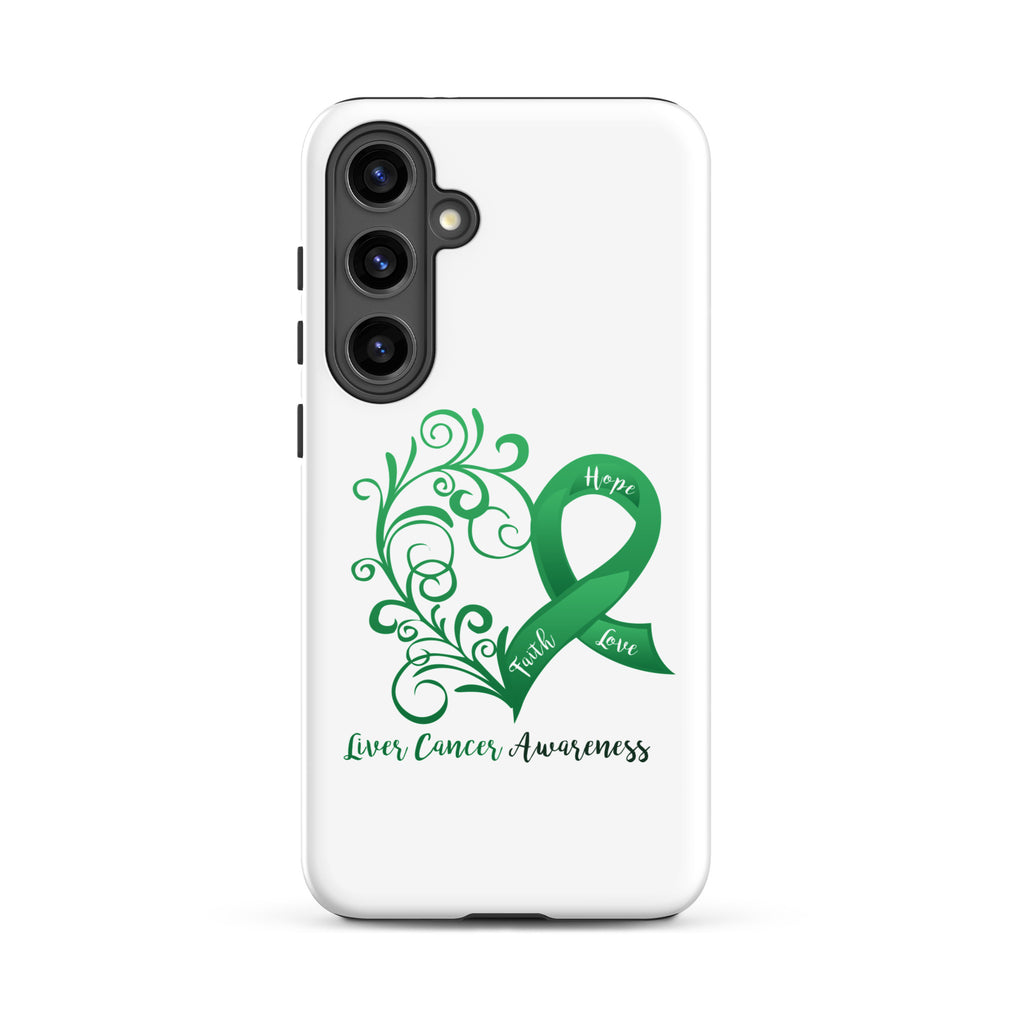 Liver Cancer Awareness Heart Tough case for Samsung® (Several Models Available)(NON-RETURNABLE)