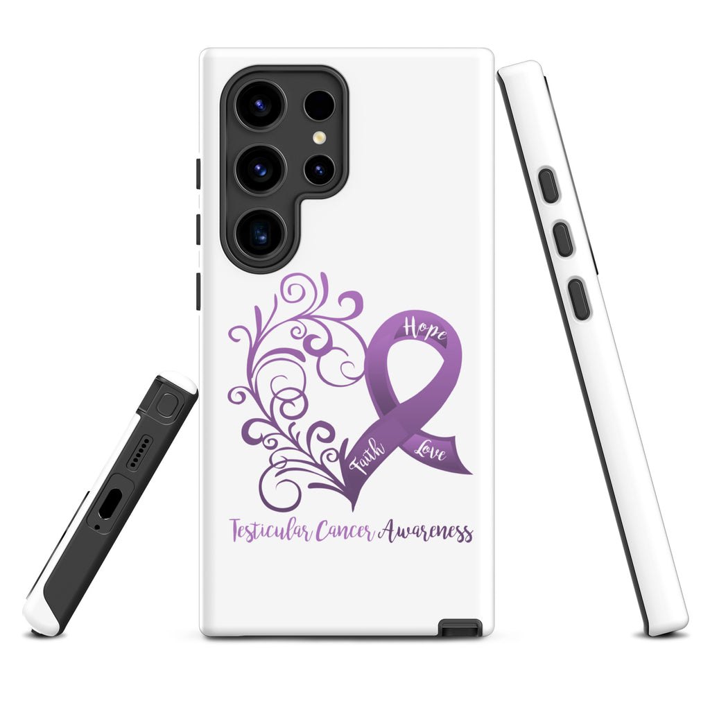 Testicular Cancer Awareness Heart Tough case for Samsung® (Several Models Available)(NON-RETURNABLE)