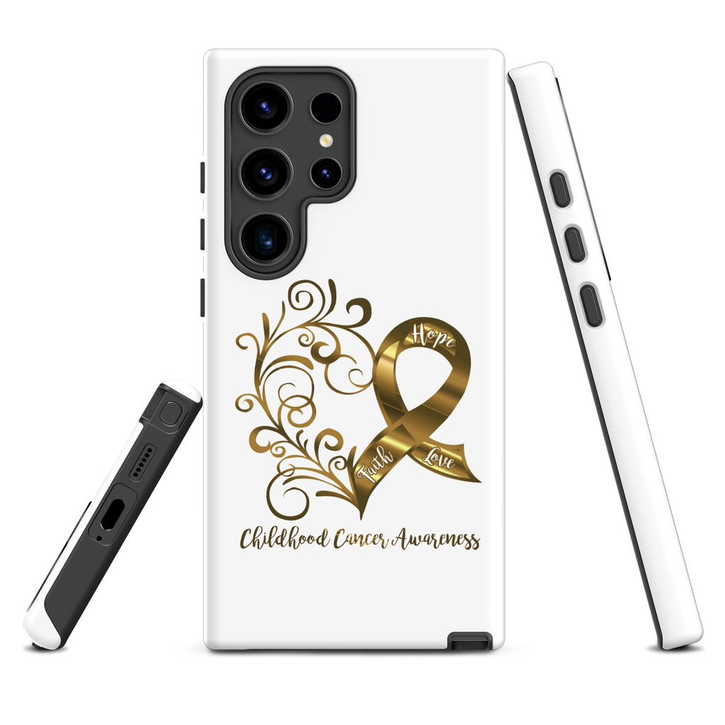Childhood Cancer Awareness Heart Tough case for Samsung® (Several Models Available)(NON-RETURNABLE)