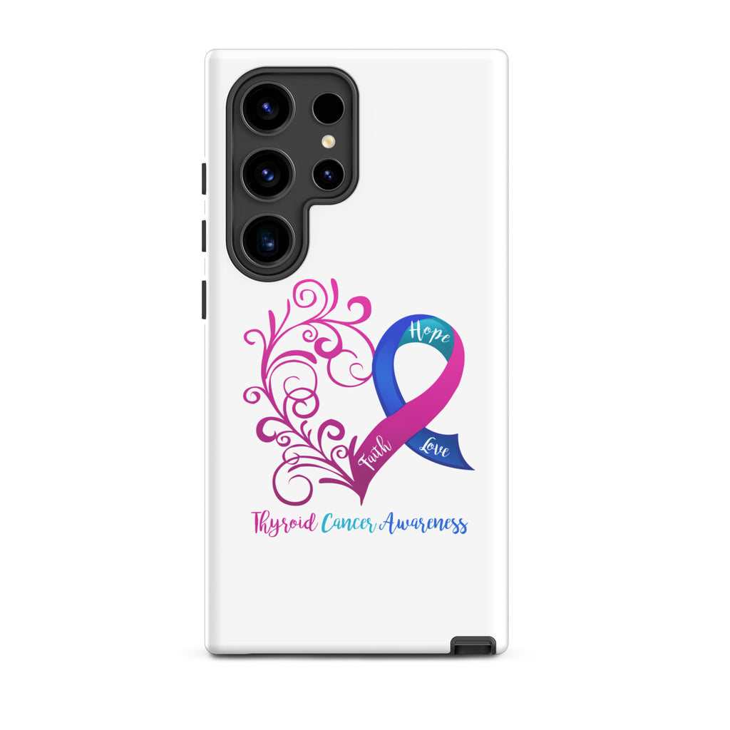 Thyroid Cancer Awareness Heart Tough case for Samsung® (Several Models Available)(NON-RETURNABLE)