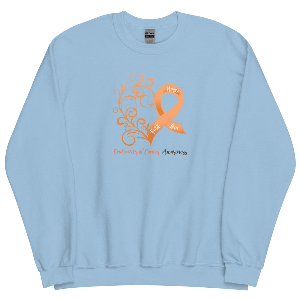 Endometrial Cancer Awareness Heart Sweatshirt (Several Colors Available)