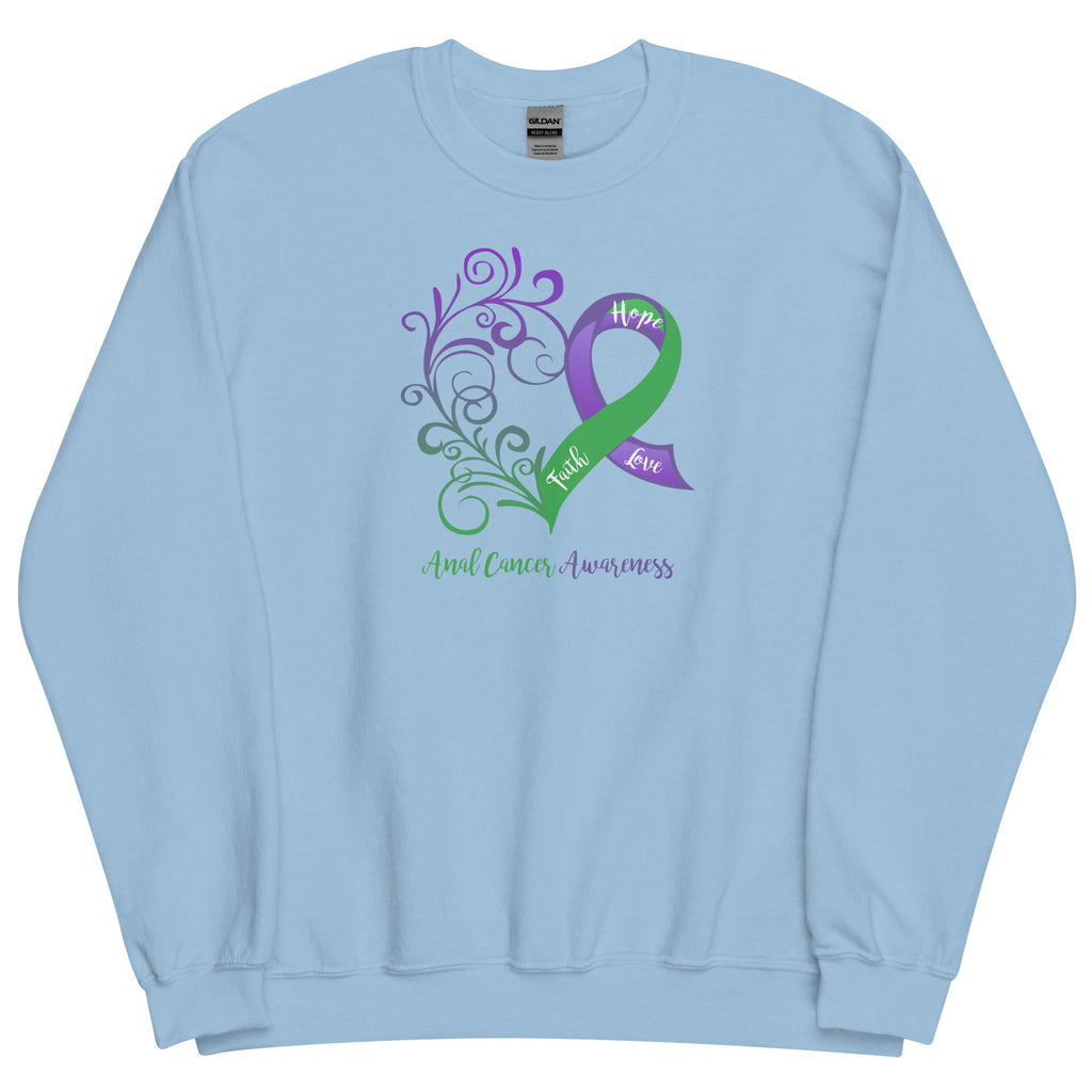Anal Cancer Awareness Heart Sweatshirt (Several Colors Available)