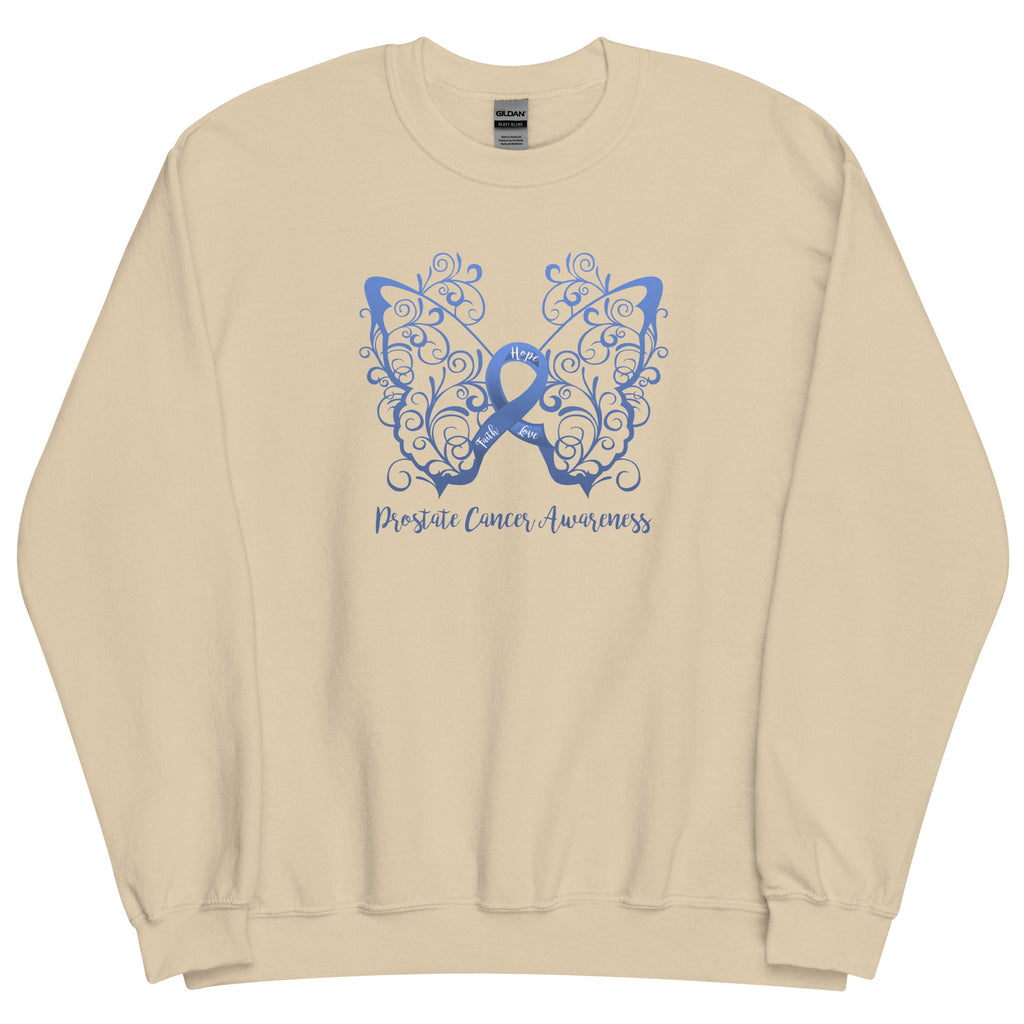 Prostate Cancer Awareness Filigree Butterfly Sweatshirt (Several Colors Available)