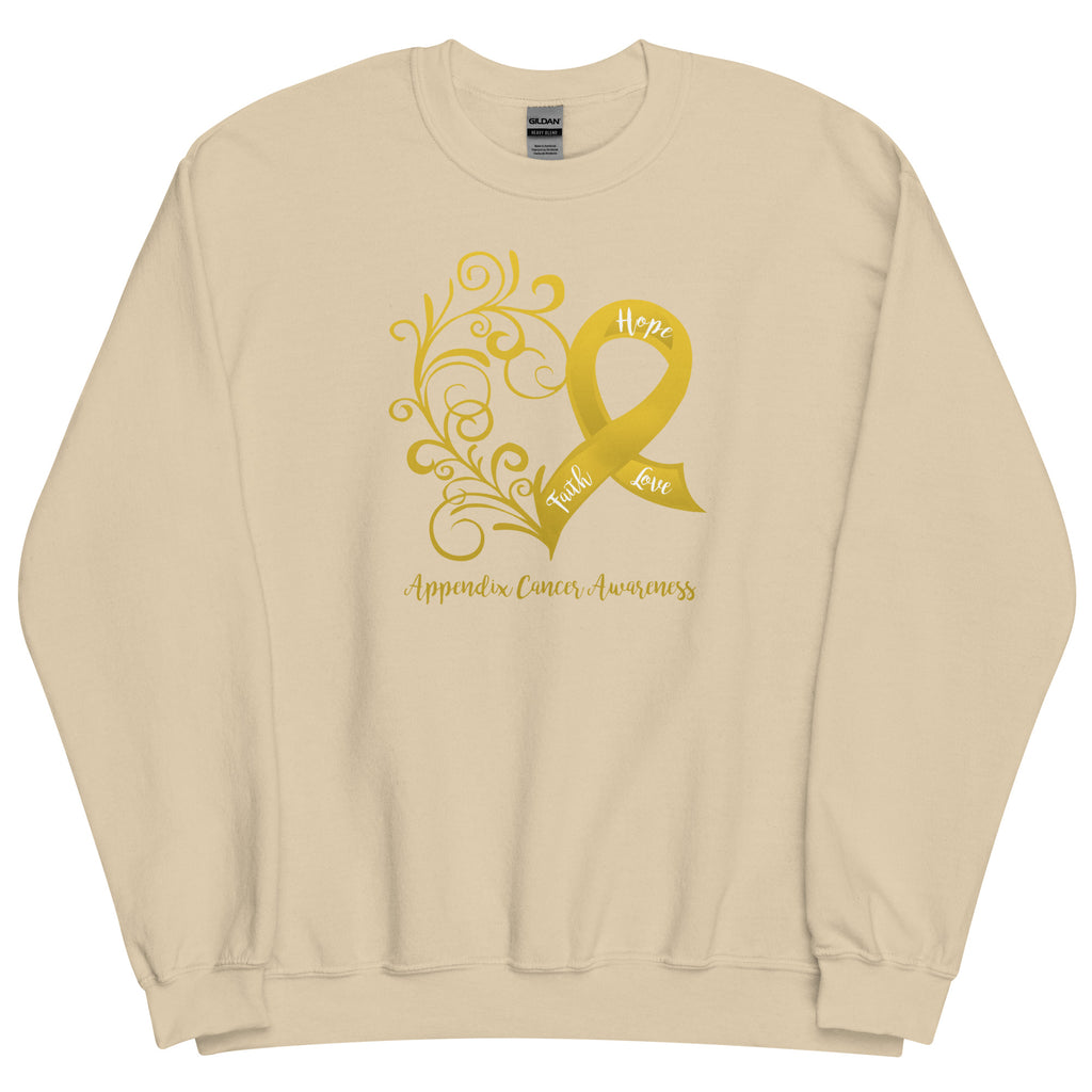 Appendix Cancer Awareness Heart Sweatshirt - Several Colors Available