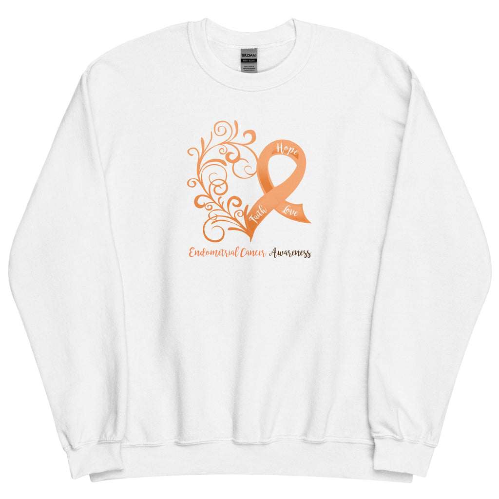 Endometrial Cancer Awareness Heart Sweatshirt (Several Colors Available)