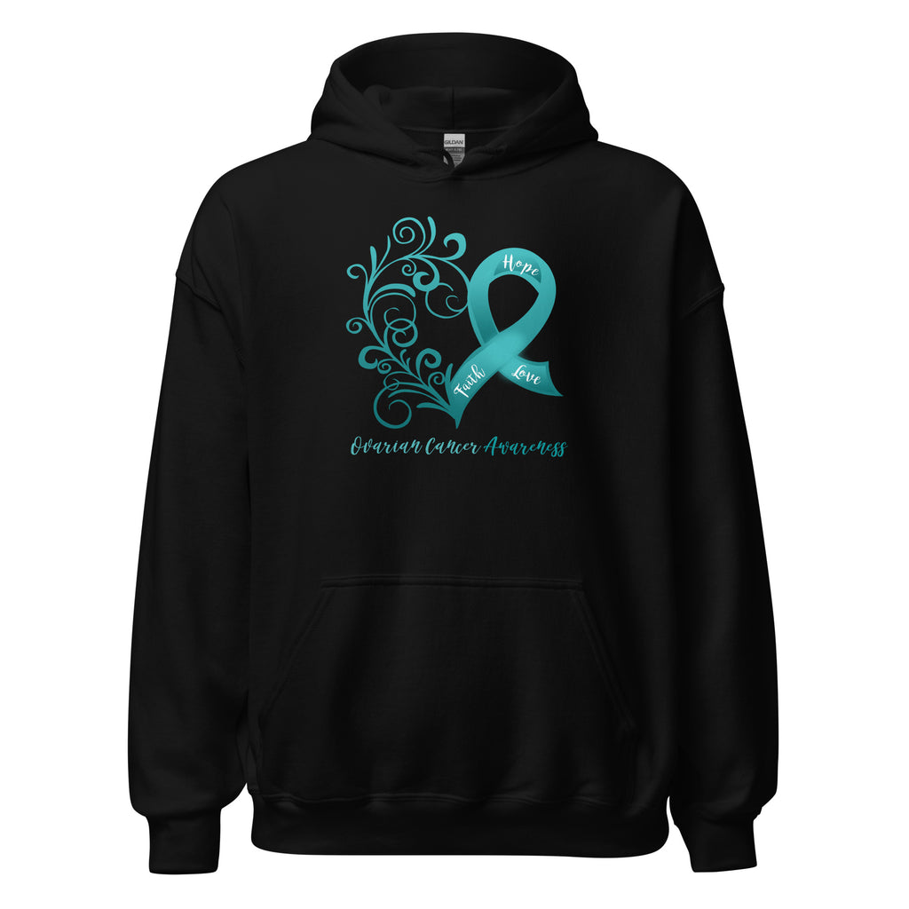 Ovarian Cancer Awareness Heart Hoodie (Several Colors Available)