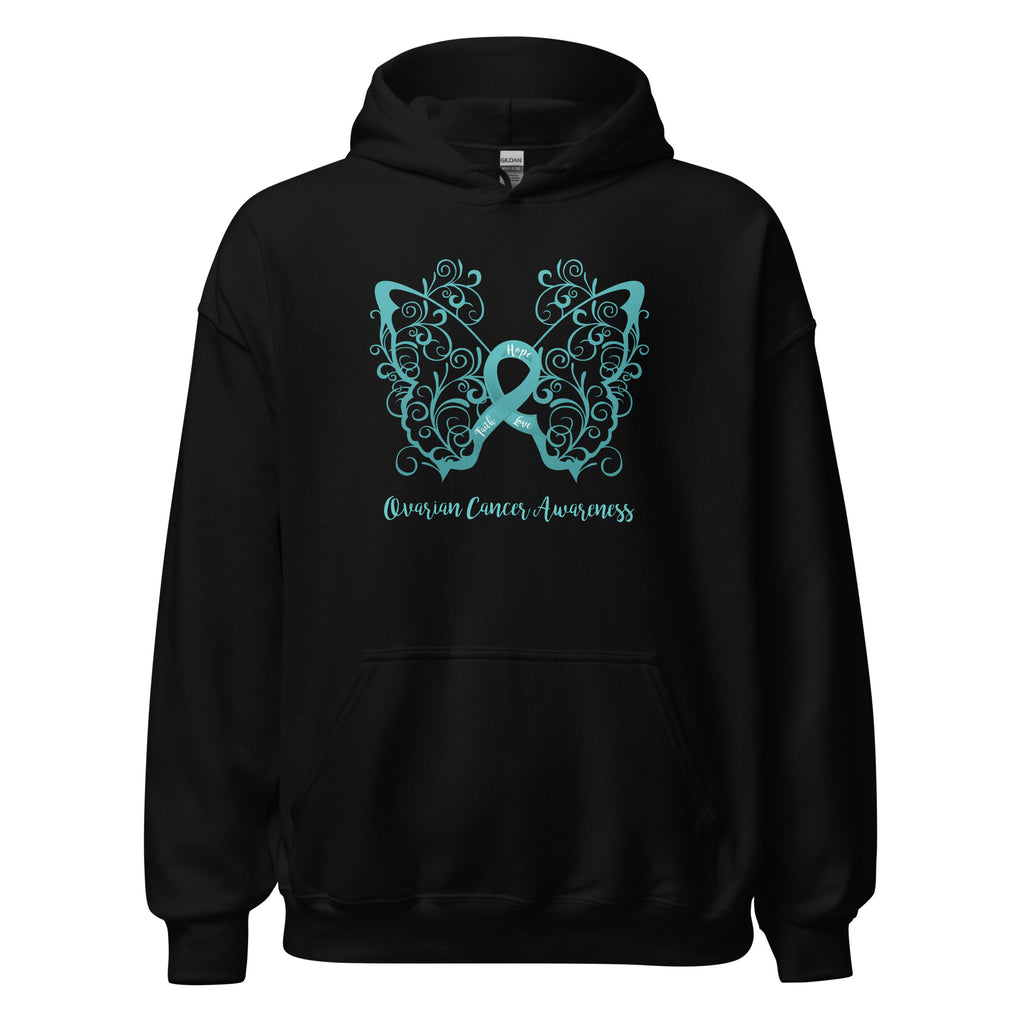 Ovarian Cancer Awareness Filigree Butterfly Hoodie (Several Colors Available)