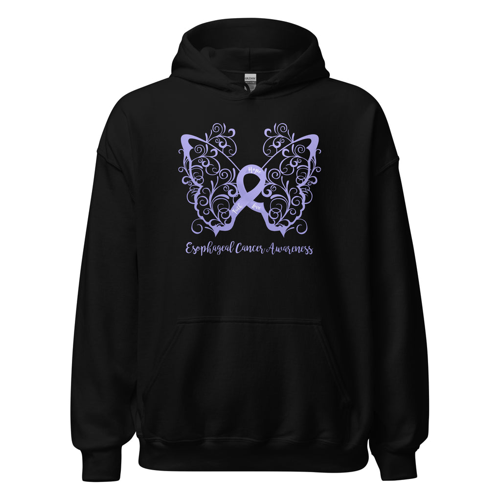 Esophageal Cancer Awareness Filigree Butterfly Hoodie (Several Colors Available)