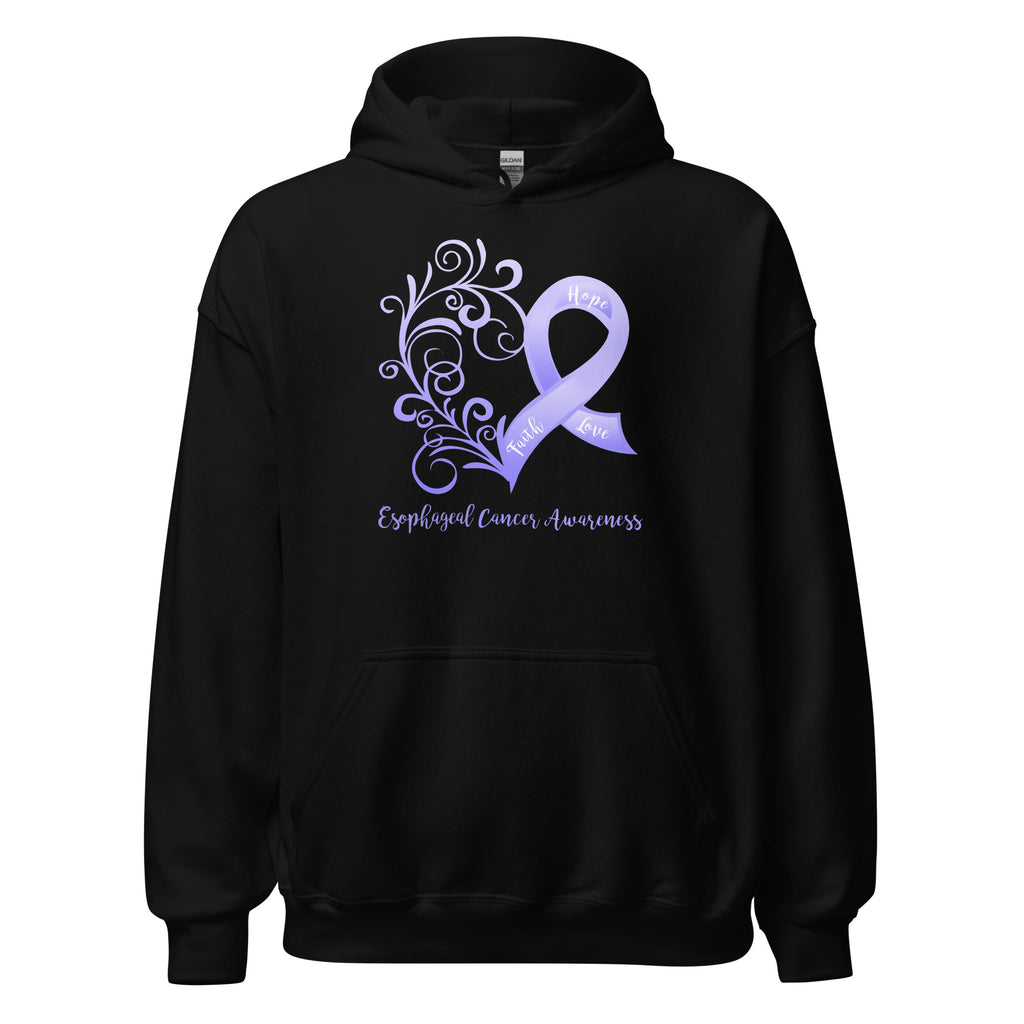 Esophageal Cancer Awareness Heart Hoodie (Several Colors Available)