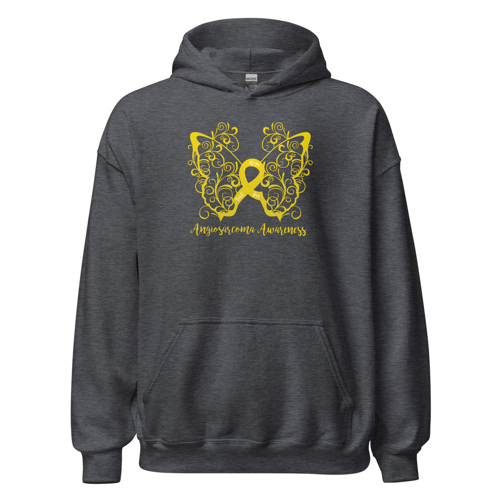 Angiosarcoma Awareness Filigree Butterfly Hoodie (Several Colors Available)
