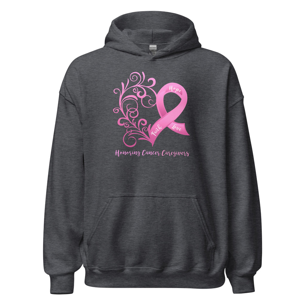 Honoring Cancer Caregivers Heart Hoodie - Dark Colors
