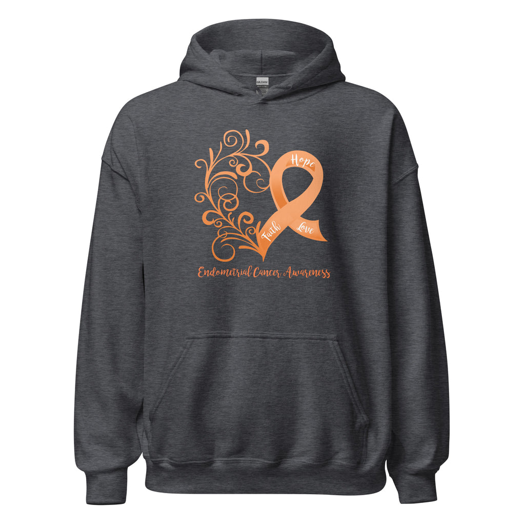 Endometrial Cancer Awareness Heart Hoodie (Several Colors Available)