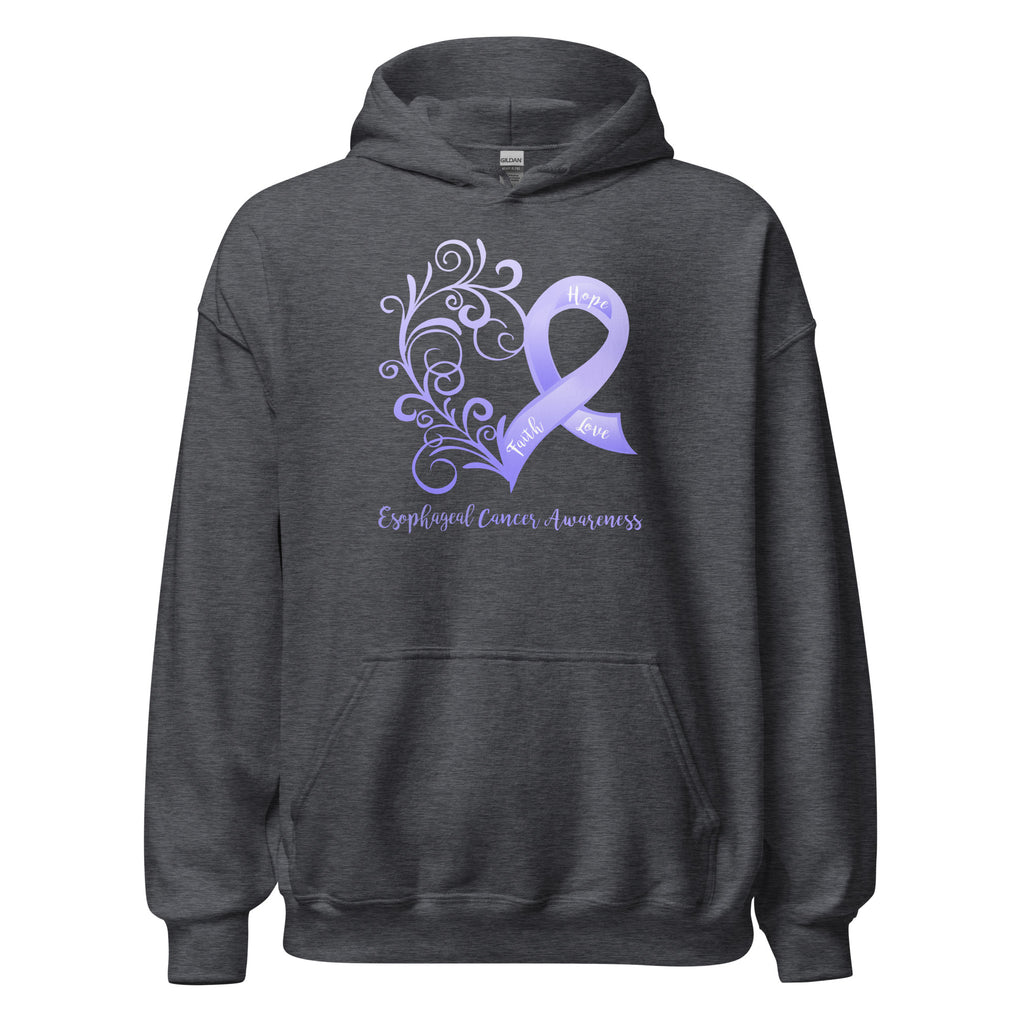 Esophageal Cancer Awareness Heart Hoodie (Several Colors Available)