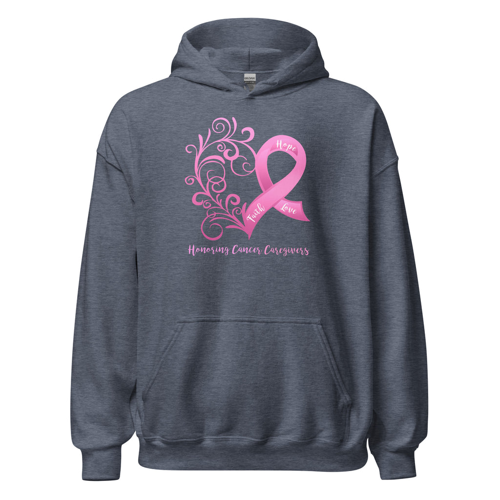 Honoring Cancer Caregivers Heart Hoodie - Dark Colors