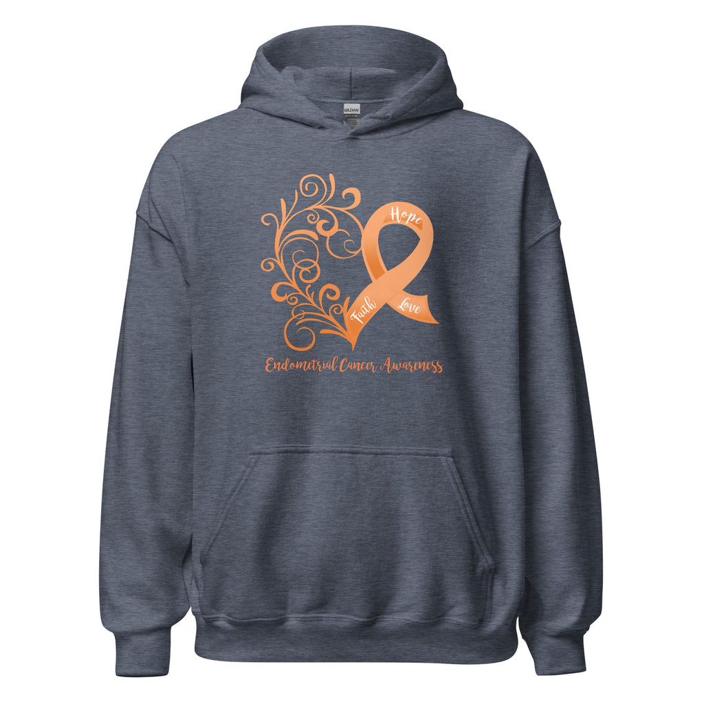 Endometrial Cancer Awareness Heart Hoodie (Several Colors Available)