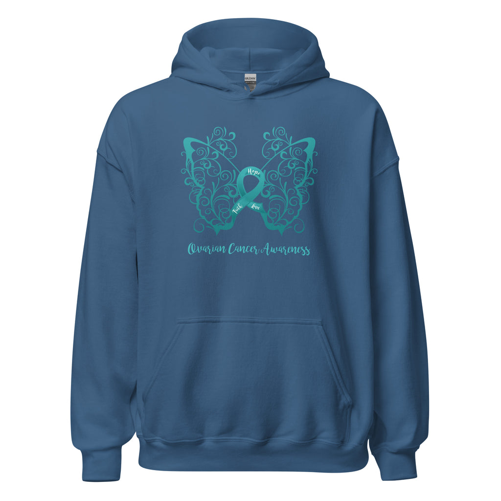 Ovarian Cancer Awareness Filigree Butterfly Hoodie (Several Colors Available)