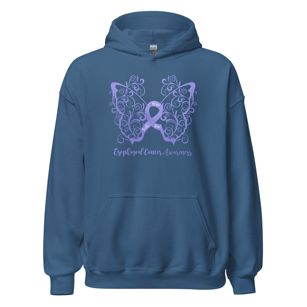 Esophageal Cancer Awareness Filigree Butterfly Hoodie (Several Colors Available)