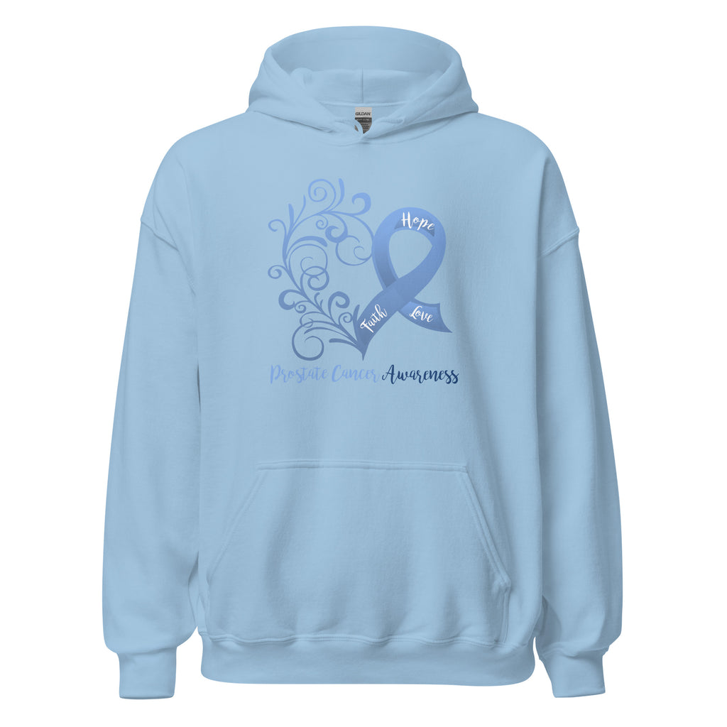 Prostate Cancer Awareness Heart Hoodie (Several Colors Available)