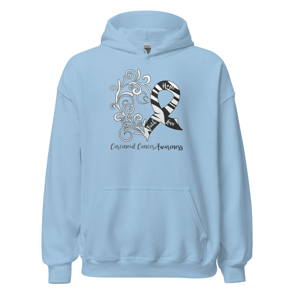 Carcinoid Cancer Awareness Heart Hoodie (Several Colors Available)