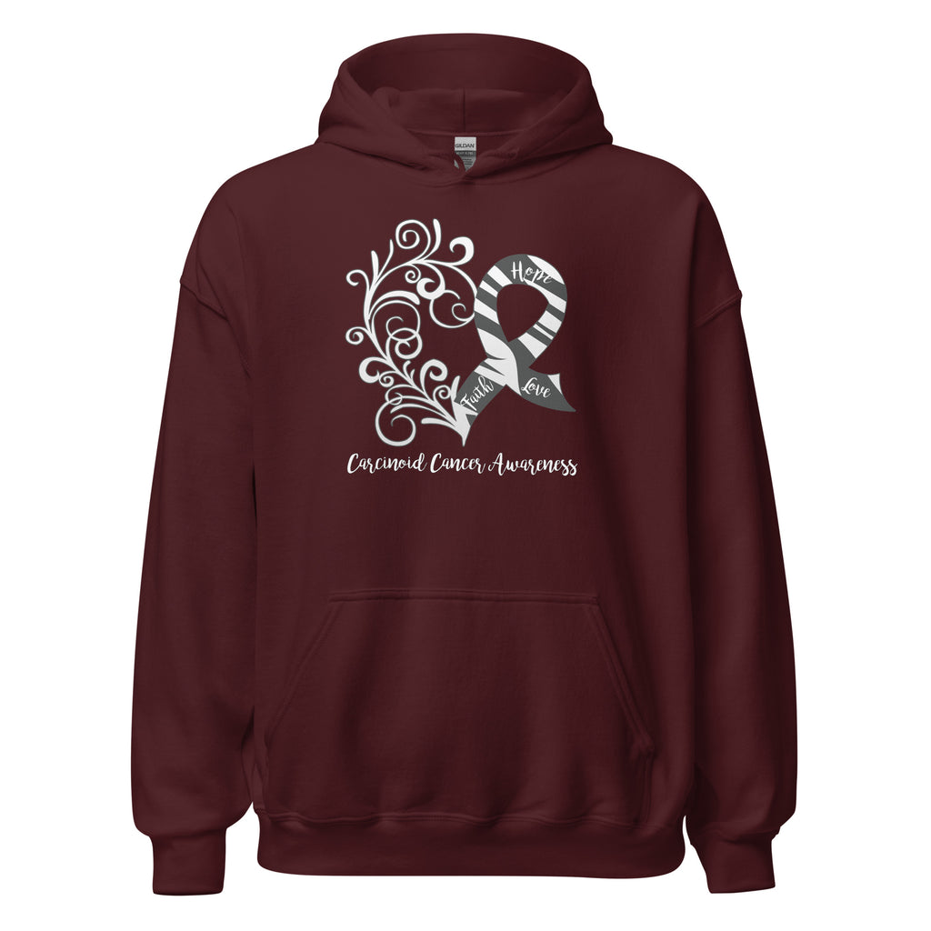 Carcinoid Cancer Awareness Heart Hoodie (Several Colors Available)