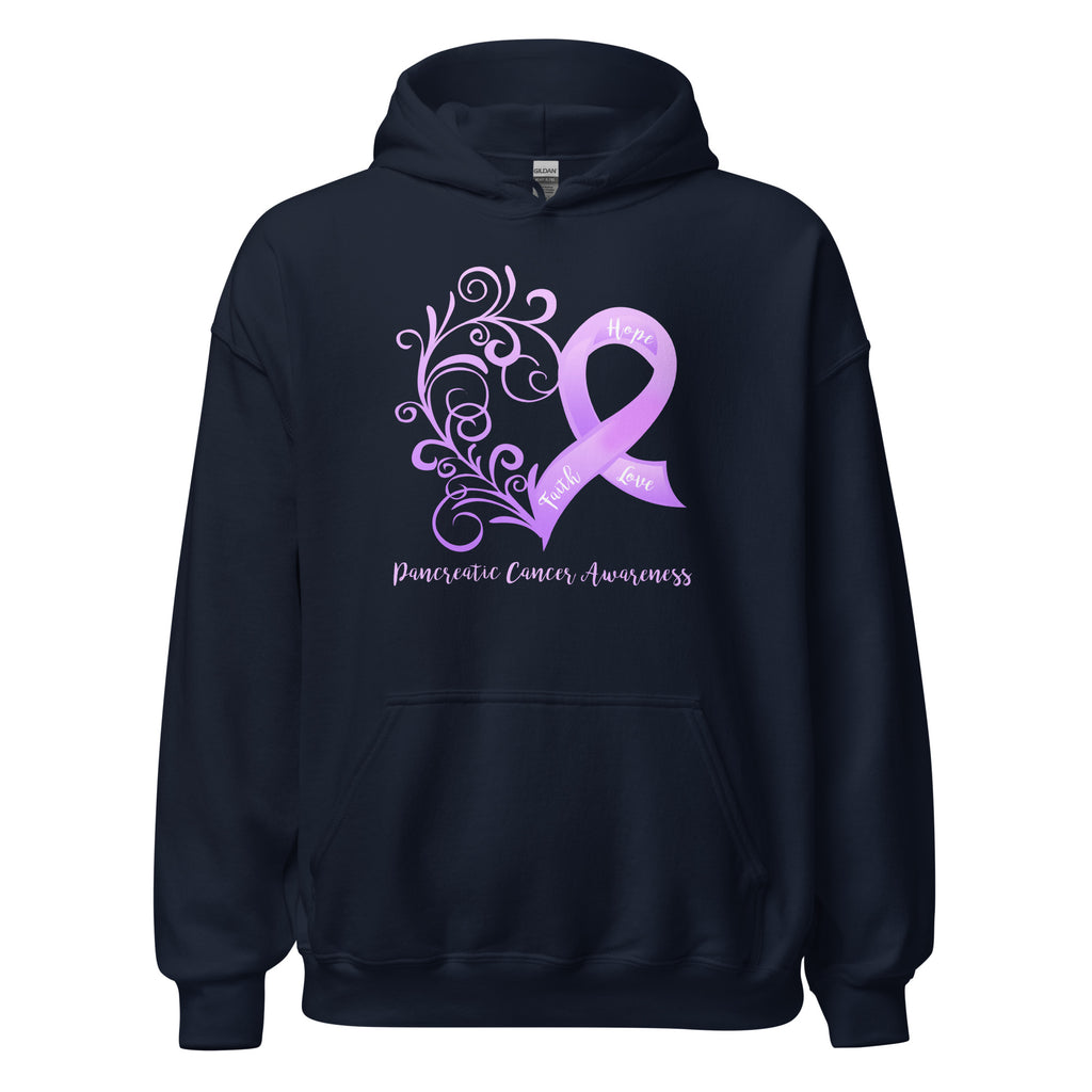 Pancreatic Cancer Awareness Heart Hoodie (Several Colors Available)