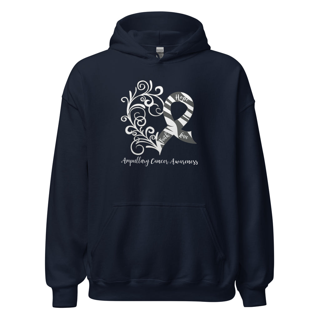 Ampullary Cancer Awareness Heart Hoodie (Several Colors Available)