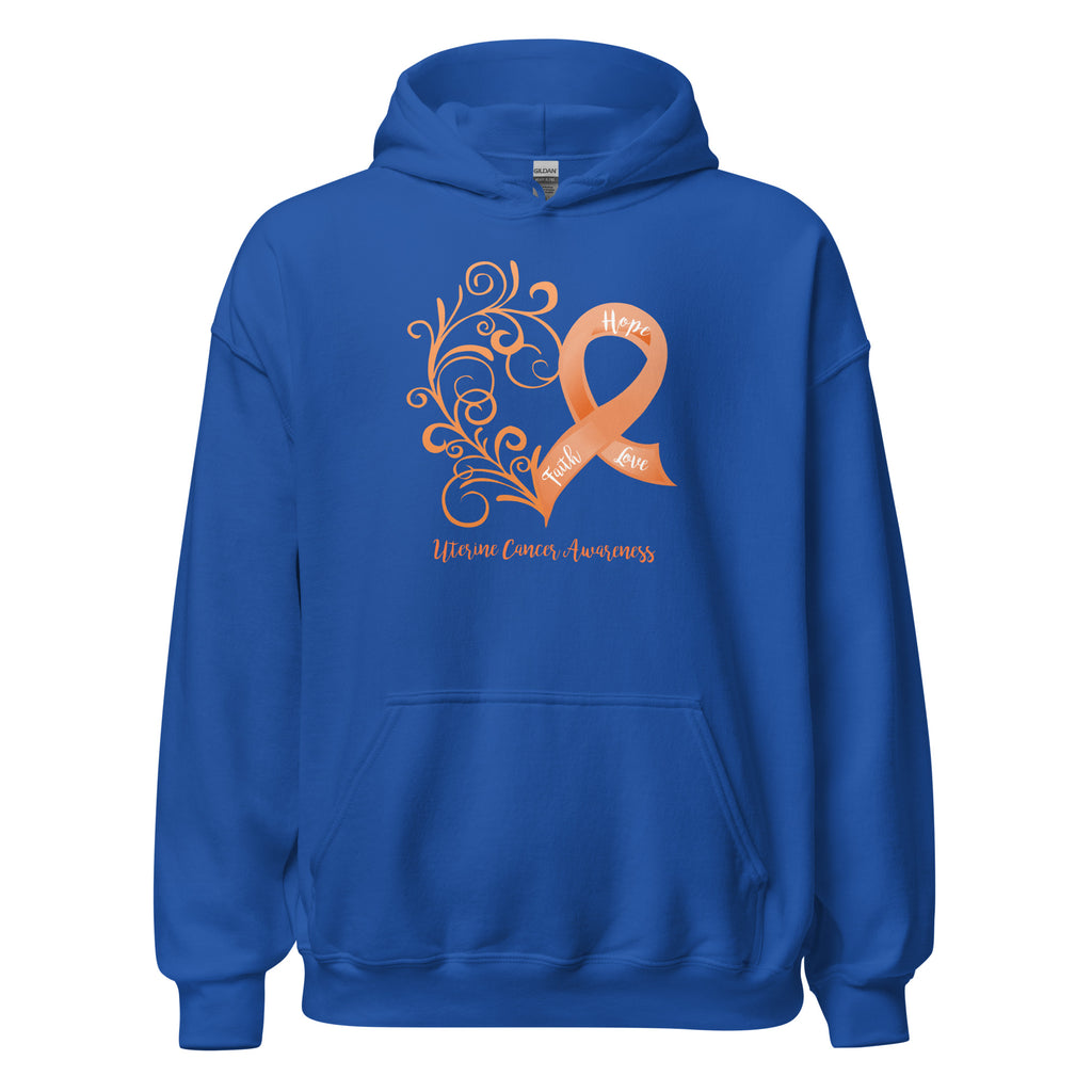 Uterine Cancer Awareness Heart Hoodie (Several Colors Available)