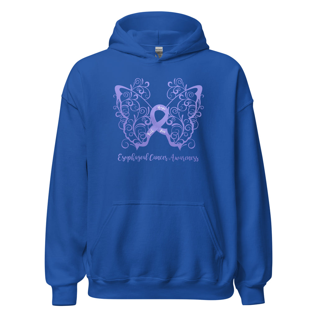 Esophageal Cancer Awareness Filigree Butterfly Hoodie (Several Colors Available)