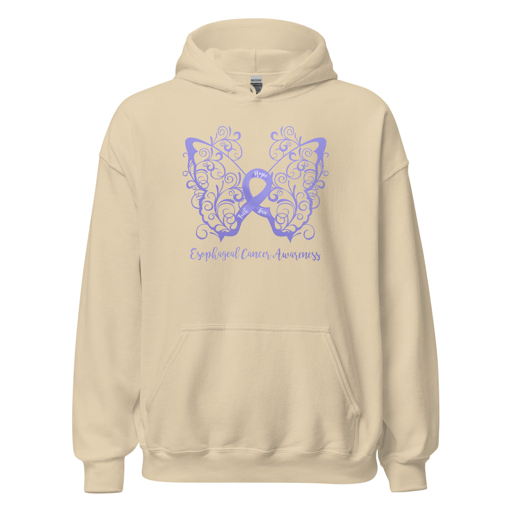 Esophageal Cancer Awareness Filigree Butterfly Hoodie (Several Colors Available)