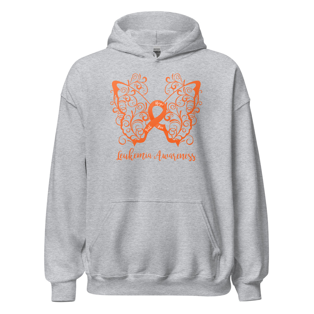 Leukemia Awareness Filigree Butterfly Hoodie (Several Colors Available)