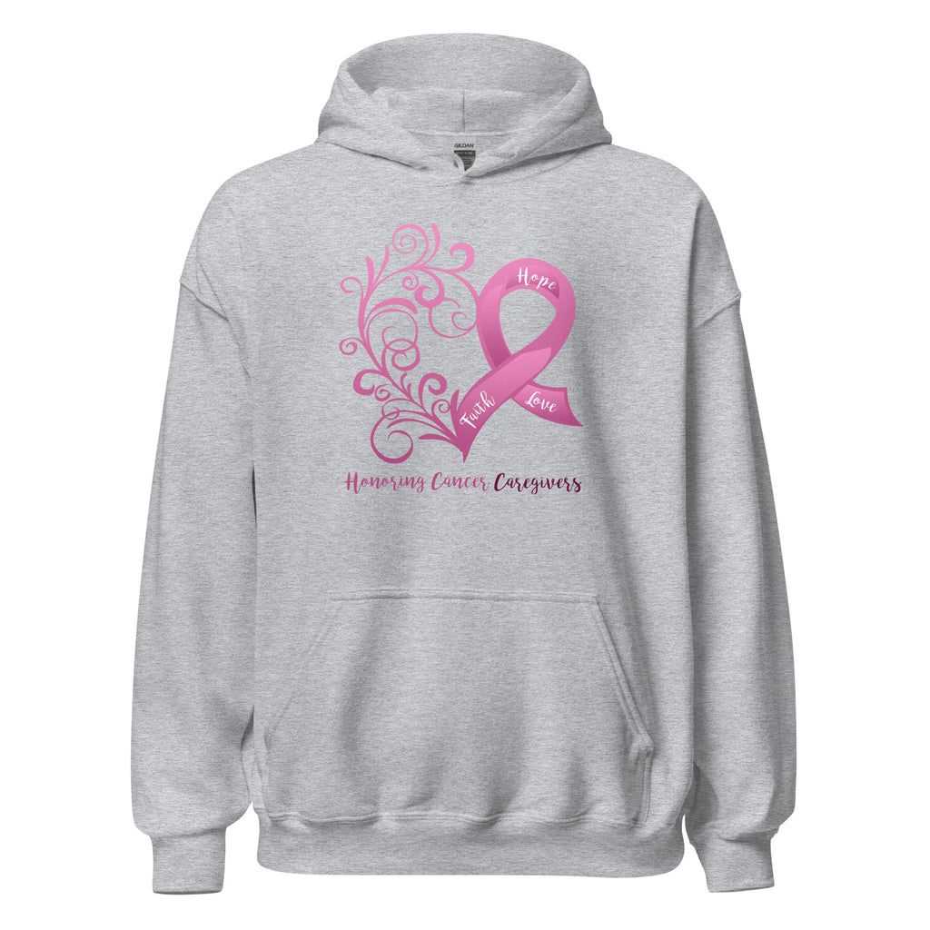 Honoring Cancer Caregivers Heart Hoodie - Light Colors