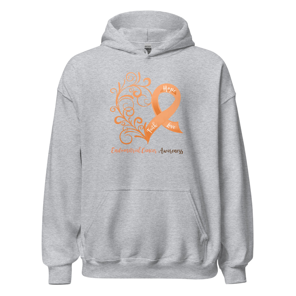 Endometrial Cancer Awareness Heart Hoodie (Several Colors Available)