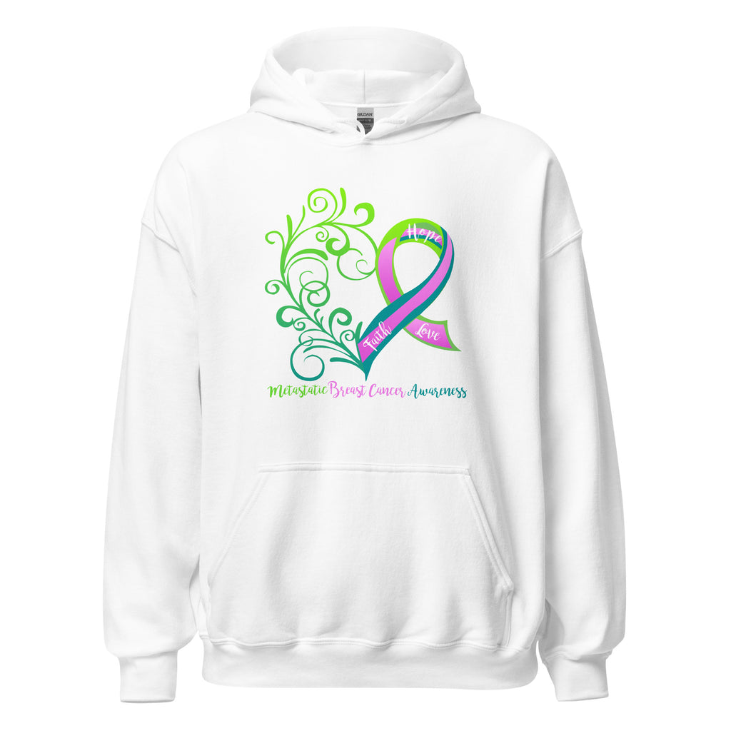 Metastatic Breast Cancer Awareness Heart Hoodie (Several Colors Available)