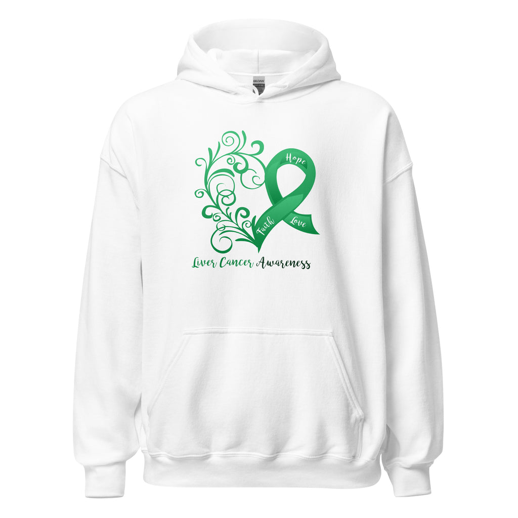 Liver Cancer Awareness Heart Hoodie (Several Colors Available)