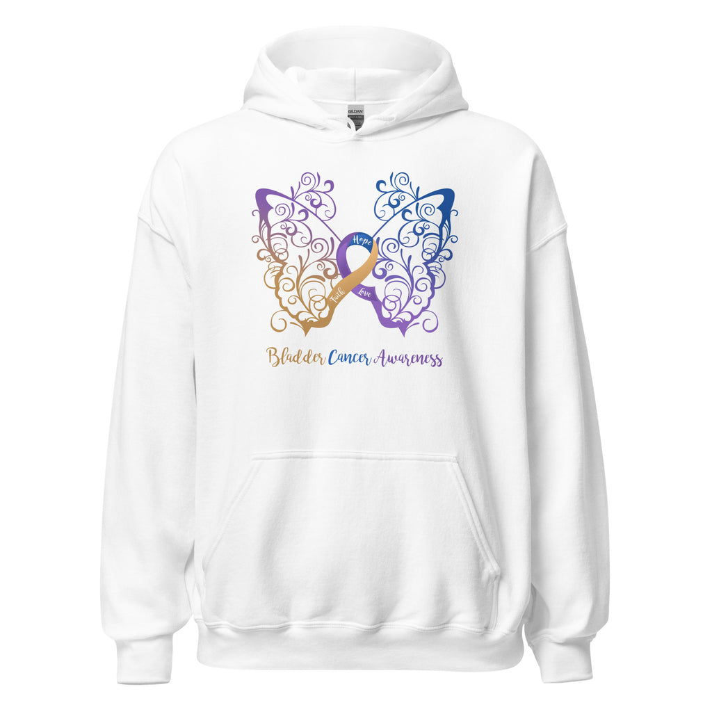 Bladder Cancer Awareness Filigree Butterfly Hoodie (Several Colors Available)