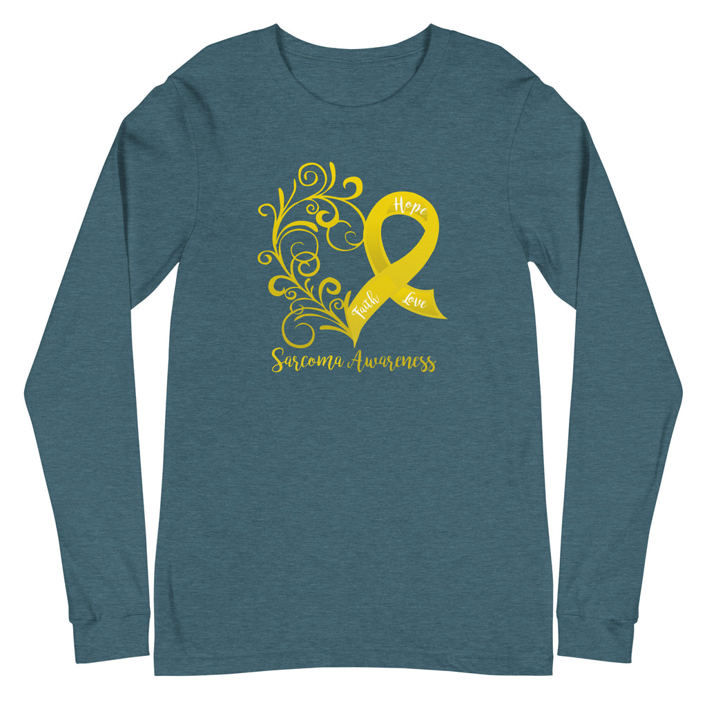 Sarcoma Awareness Heart Long Sleeve Tee (Several Colors Available)