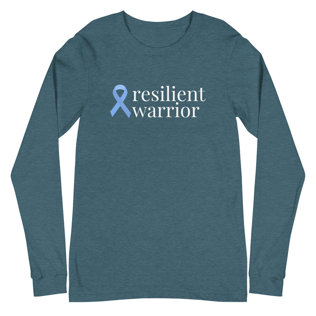 Prostate Cancer resilient warrior Ribbon Long Sleeve Tee - Several Colors Available