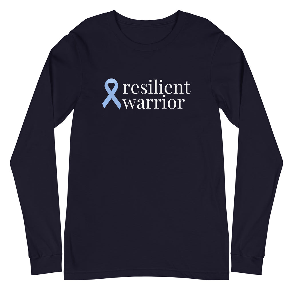 Prostate Cancer resilient warrior Ribbon Long Sleeve Tee - Several Colors Available