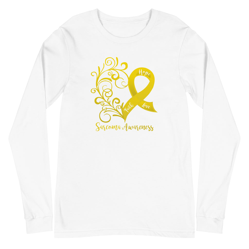 Sarcoma Awareness Heart Long Sleeve Tee (Several Colors Available)